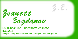 zsanett bogdanov business card